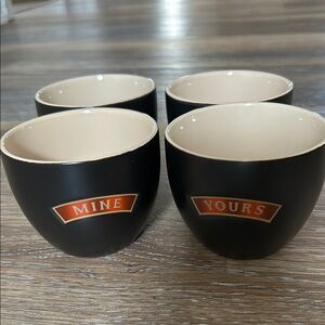 Bailey’s Black and Cream Ceramic Mugs Set of 4